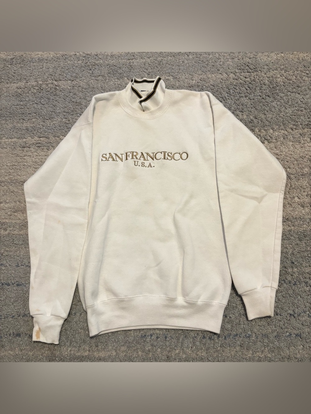 Vintage 90s Lee Heavyweight San Francisco USA Mock Neck Sweatshirt Medium